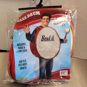 Rasta Imposta Bass Drum Costume Adult One Size Tunic and Drum Stick 1817
